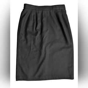 Vintage Black Wool Skirt Women's Size 14